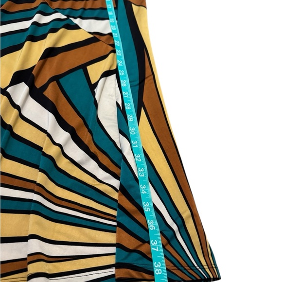 Striped Maxi Skirt in Teal, Brown, and Gold - Picture 5 of 6